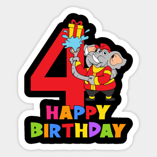 4th Birthday Party 4 Year Old Four Years Sticker